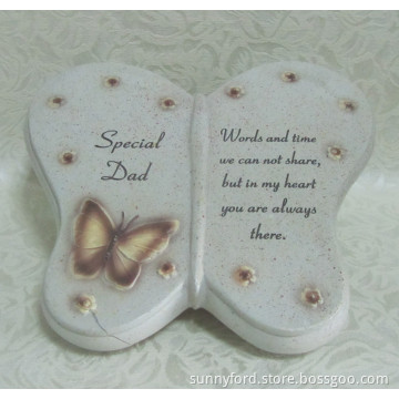 Resin Butterfly Tombstone, Resin Headstone Crafts (SFR1202)
